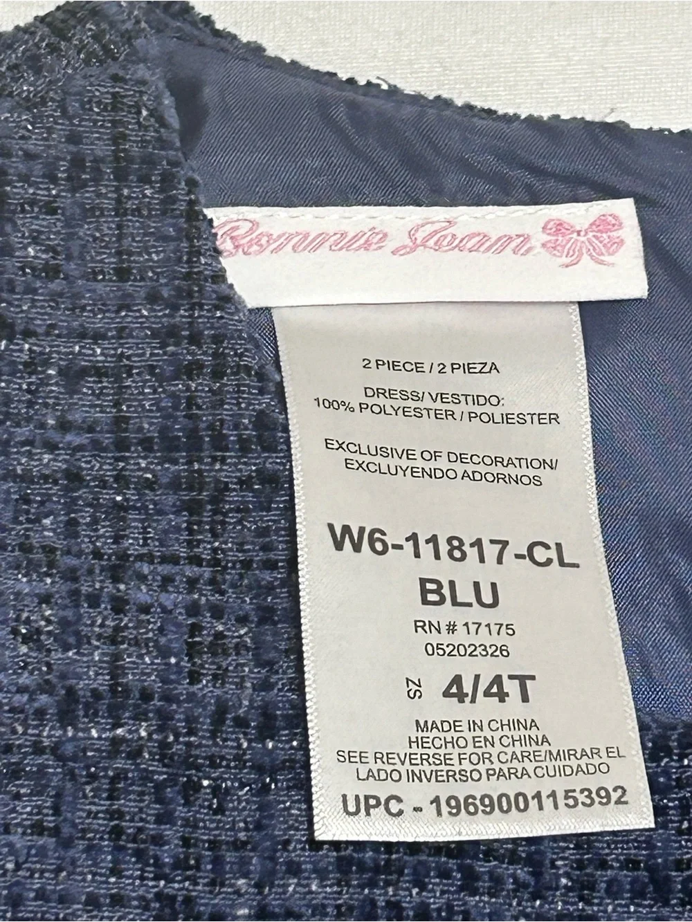 Bonnie Jean girl’s sleeveless dress size 4/4T